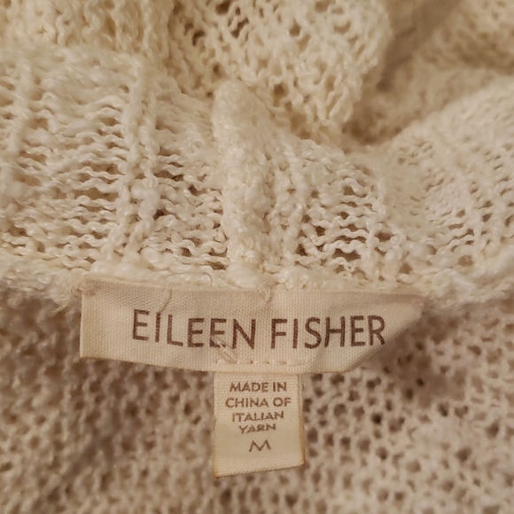 Eileen Fisher M Cream Linen Blend Cardigan - Picture 4 of 7
